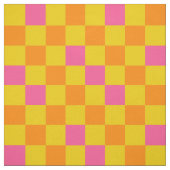 Orange Gelb Pink Kariertes Musterdesign  Stoff (Muster)