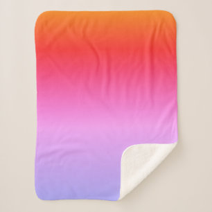 Orange Gelb Pink Lila Decke Sherpadecke