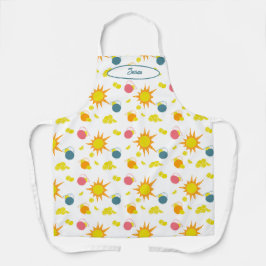 Orange-Gelb-Rosa Aquamarine Sonnen Zitronen Pitche Schürze