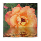 Orange Gelb-Rosen-Blume Fliese (Vorderseite)