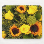 Orange Gelb-Sonnenblume-Rosen-Blumenblumenstrauß Mousepad (Vorne)