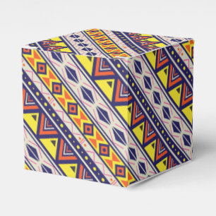Orange Gelb-Stammes- Pyramide-Druck Geschenkschachtel