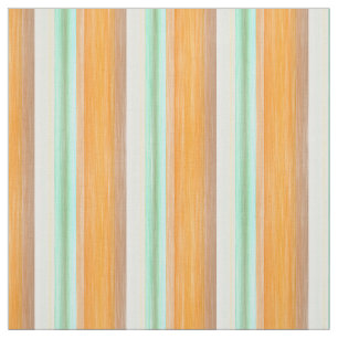 Orange Gelb-Türkis-Aquarell Stripes Muster Stoff