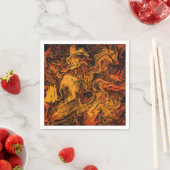 Orange, Gelb und Schwarz Abstrakt Serviette (Beispiel)