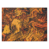 Orange, Gelb und Schwarz Abstrakt Tischdecke (Vorderseite (Horizontal))