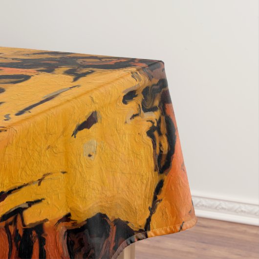 Orange, Gelb und Schwarz Abstrakt Tischdecke (Beispiel)