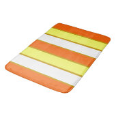 Orange, Gelb und Weiß Streifen Badematte (Schrägansicht)