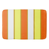 Orange, Gelb und Weiß Streifen Badematte (Vorderseite)