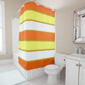 Orange, Gelb und Weiß Streifen Duschvorhang (Beispiel)
