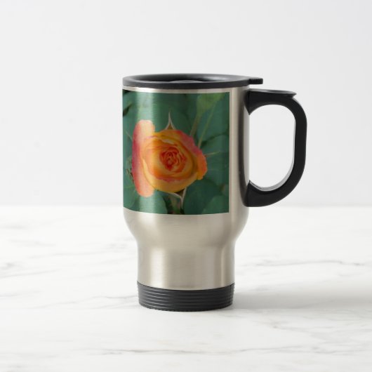 orange-gelbe Blume Reisebecher (Rechts)