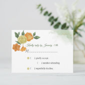 orange gelbe Blumen, grüne Karte uAwg (Stehend Vorderseite)