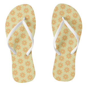 Orange Gelbe Blumen Rosa Punkte FlipFlops Badesandalen