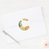 orange-gelbe Blumen Runder Aufkleber (Umschlag)