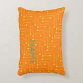 orange-gelbe Computerplatine Name der Kinder Dekokissen (Vorderseite(Vertikal))