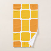 orange gelbe Formen Quadrate fett asymmetrisch Badhandtuch Set (Handtuch)