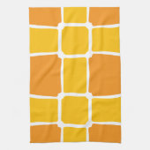 orange gelbe Formen Quadrate fett asymmetrisch Geschirrtuch (Vertikal)