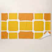 orange gelbe Formen Quadrate fett asymmetrisch Strandtuch (Vorderseite)