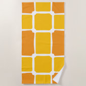 orange gelbe Formen Quadrate fett asymmetrisch Strandtuch (Vorderseite)