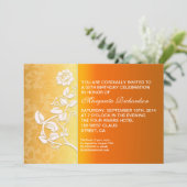 orange-gelbe Geburtstagsparty Einladung (Stehend Vorderseite)