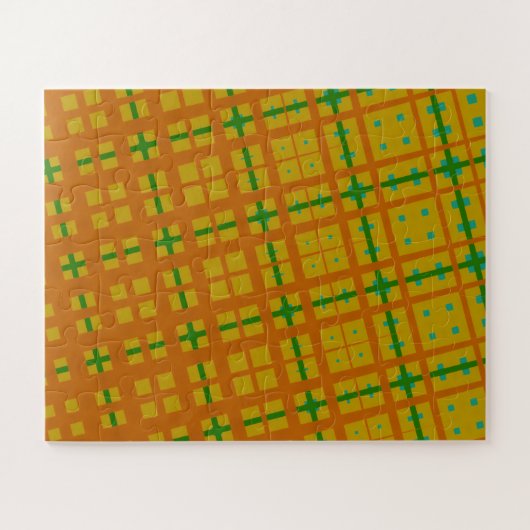 Orange-gelbe geometrische abstrakt puzzle (Horizontal)