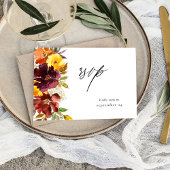 Orange & Gelbe goldene Blüte mit Meeres-RSVP-Karte RSVP Karte