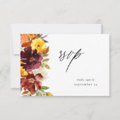 Orange & Gelbe goldene Blüte mit Meeres-RSVP-Karte RSVP Karte (Vorderseite)