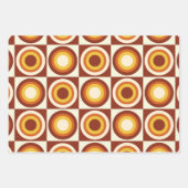 Orange-gelbe Kreise des mittleren Jahrhunderts auf Geschenkpapier Set (Vorderseite)