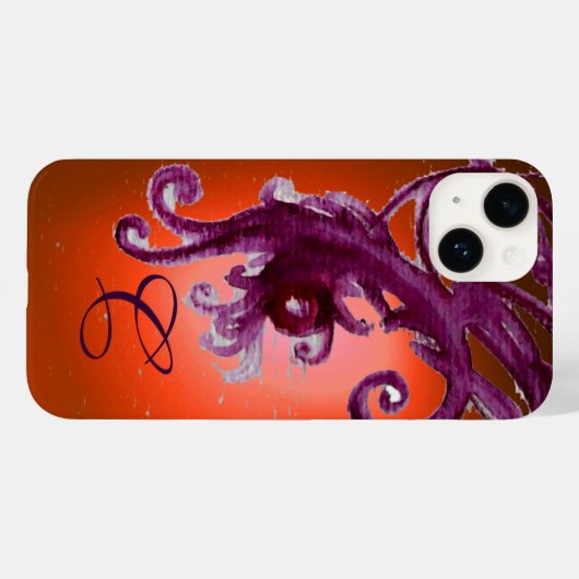 ORANGE GELBE LILA BERRIEN UND WIRBEL MONOGRAM Case-Mate iPhone HÜLLE (Rückseite (Horizontal))