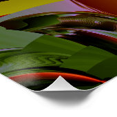 Orange Gelbe psychedelische Spirale Poster (Ecke)