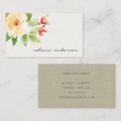 ORANGE-GELBE-ROTE ROSE-WASSERFARBADRESSE VISITENKARTE (Vorne/Hinten)