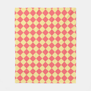 Orange Gelbe Schachbrett Diamant Muster Fleecedecke