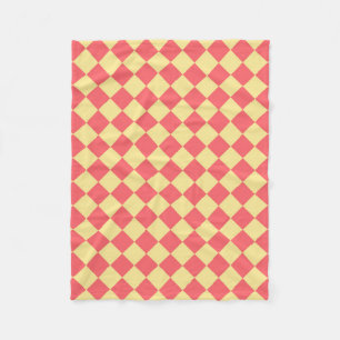 Orange Gelbe Schachbrett-Diamant-Muster Fleecedecke