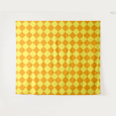 Orange Gelbe Schachbrett Diamantmuster  Wandteppich (Vorderseite (Horizontal))