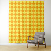 Orange Gelbe Schachbrett Diamantmuster  Wandteppich (Beispiel)