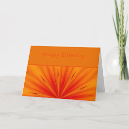 Orange-Gelbe Sternexplosion Happy Birthday Karte