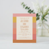 Orange-Gelbe Streifen geometrische Hochzeit (Stehend Vorderseite)