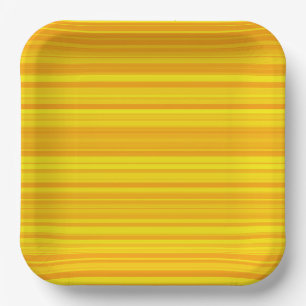 Orange gelbe Streifen Pappteller