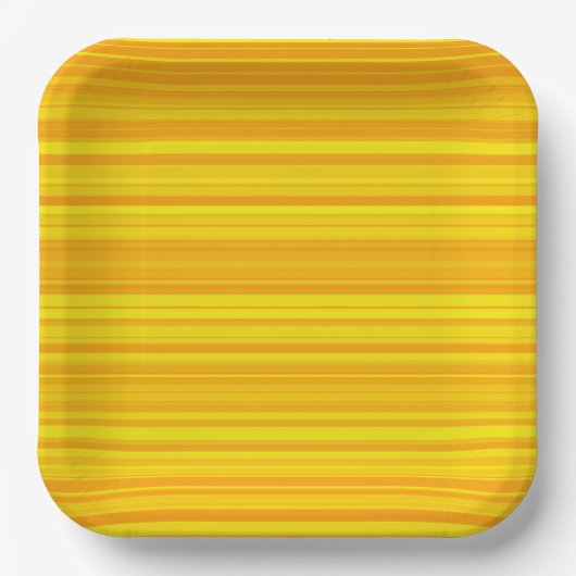 Orange gelbe Streifen Pappteller (Vorderseite)