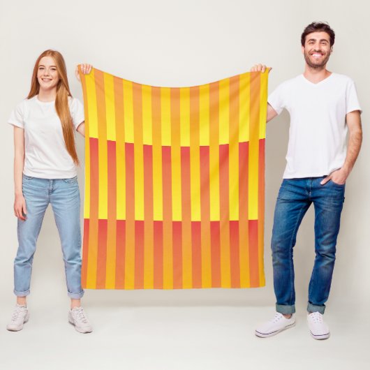Orange-gelbe Streifenmuster Fleecedecke (Beispiel)