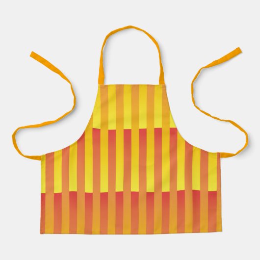 Orange-gelbe Streifenmuster Schürze (Vorderseite)