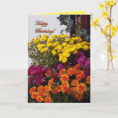 Orange, gelbe und rosa Mamas, alles Gute zum Karte (Gelbe Blume)