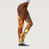 Orange gelbes Mosaik-abstrakte Leggings Browns (Rechts)