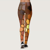 Orange gelbes Mosaik-abstrakte Leggings Browns (Rückseite)
