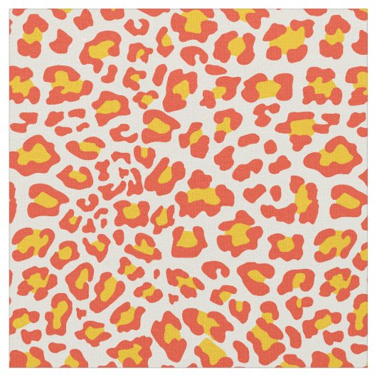 Orange, gelbes, weißes Leopard-Gewebe Stoff (Nahaufnahme)