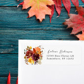 Orange & Gelbfall Floral 2 Weiße Rücksendeadresse