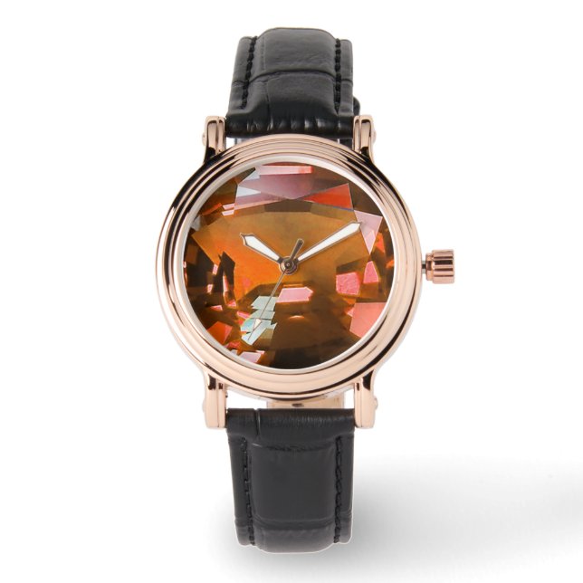 Orange Gem Armbanduhr (Vorderseite)