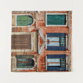 ORANGE-GEMALTETE GEBÄUDE-FACADE WANDTEPPICH (Vorderseite (Horizontal))