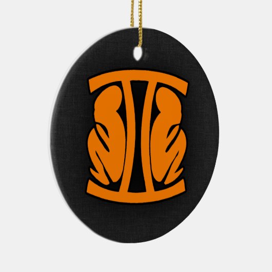 Orange Gemini Keramik Ornament (Rechts)