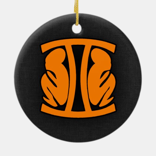 Orange Gemini Keramik Ornament (Hinten)