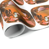 Orange Gemstone Geschenkpapier (Rolleneckpunkt)